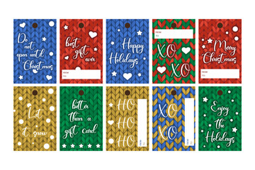 Do not open until Christmas label stickers. Happy holidays gift tags with from to personalization