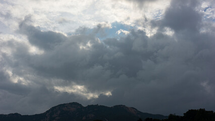 clouds covering the mountains

