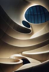 Futuristic architectural shapes