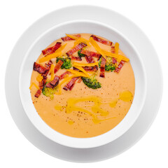 pumpkin soup with broccoli and bacon