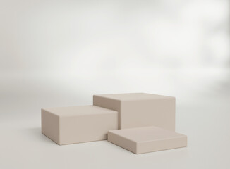 Product display podium with soft shadow. Product presentation background. 3D rendering.