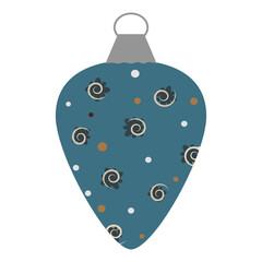 ball decoration for Christmas tree, New year traditional vector illustration Christmas toys. Christmas Tree Ball,