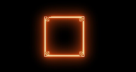 Image of orange neon boxing ring on black background