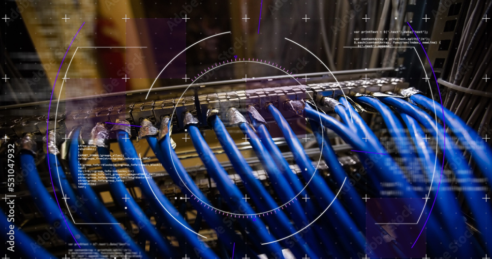 Poster Image of data processing and scope scanning over server room