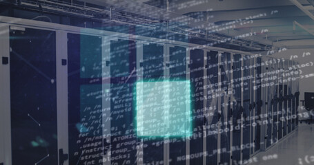 Image of loading ring over data processing and server room