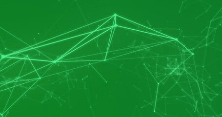 Image of white network of connections on green background