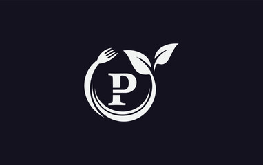 Green leaf nature with spoon and healthy logo design vector spoon fork and leaf