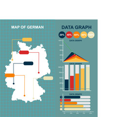 Obraz premium FLAT STYLE GERMANY MAP VECTOR DESIGN WITH VECTOR GRAPHICS