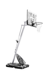 Basketball backboard and hoop isolated on a white background with clipping path.