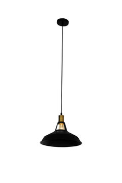 Black hanging lamp isolated.