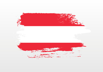 Modern style brush painted splash flag of Austria with solid background