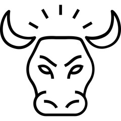 Ox Line Vector Icon