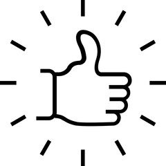 Thumbs Up Line Vector Icon
