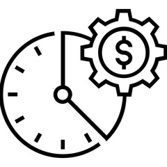Time Management Line Vector Icon