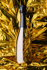 golden champagne bottle
