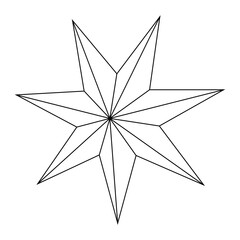 Christmas star sketch vector illustration.