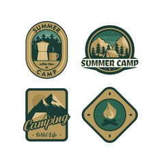 camping vector, adventure logo, Set of Summer camp patches, Vector. Concept for shirt or logo, print, stamp, patch or tee
