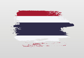 Modern style brush painted splash flag of Thailand with solid background