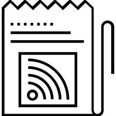 RSS Feed Line Vector Icon 