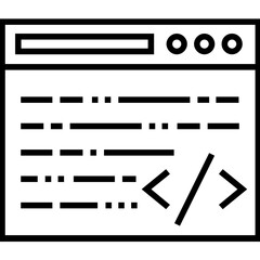 Custom Coding Line Vector Icon 