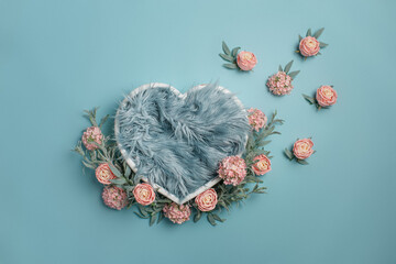 Newborn baby photography basket. Background for newborn baby. Background for newborn photograhper © Alexandritik