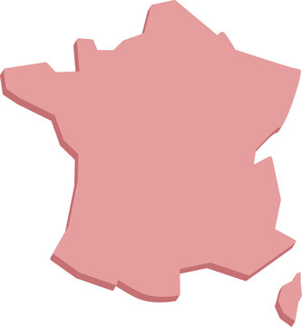 Carte de France rose en 3D