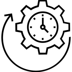 Time Management Line Vector Icon