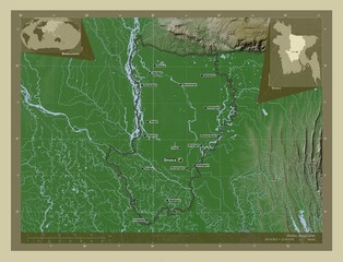 Dhaka, Bangladesh. Wiki. Labelled points of cities