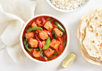 Thai style red chicken curry