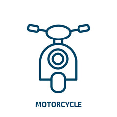 motorcycle icon from activity and hobbies collection. Thin linear motorcycle, vehicle, transportation outline icon isolated on white background. Line vector motorcycle sign, symbol for web and mobile