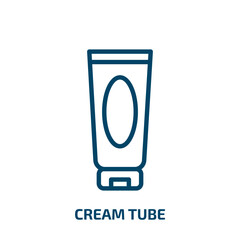 cream tube icon from beauty collection. Thin linear cream tube, medical, tube outline icon isolated on white background. Line vector cream tube sign, symbol for web and mobile