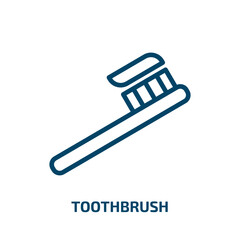 toothbrush icon from beauty collection. Thin linear toothbrush, hygiene, equipment outline icon isolated on white background. Line vector toothbrush sign, symbol for web and mobile