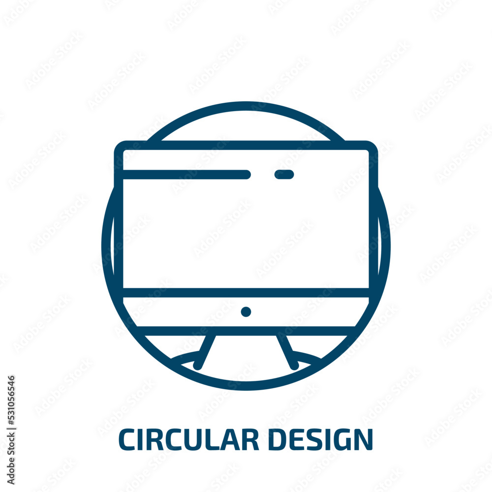 Poster circular design icon from computer collection. thin linear circular design, emblem, 100 outline icon