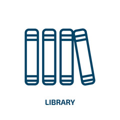 library icon from education collection. Thin linear library, education, school outline icon isolated on white background. Line vector library sign, symbol for web and mobile