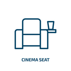 cinema seat icon from arcade collection. Thin linear cinema seat, movie, cinema outline icon isolated on white background. Line vector cinema seat sign, symbol for web and mobile