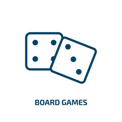 board games icon from arcade collection. Thin linear board games, game, board outline icon isolated on white background. Line vector board games sign, symbol for web and mobile