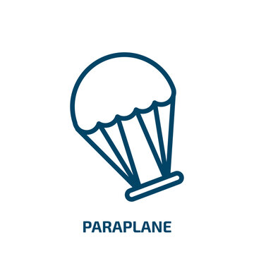 paraplane icon from arcade collection. Thin linear paraplane, parachute, leisure outline icon isolated on white background. Line vector paraplane sign, symbol for web and mobile