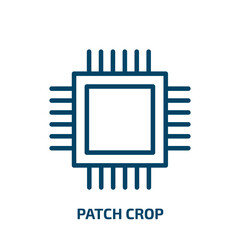 patch crop icon from general collection. Thin linear patch crop, crop, patch outline icon isolated on white background. Line vector patch crop sign, symbol for web and mobile