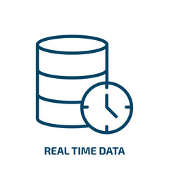 real time data icon from general collection. Thin linear real time data, business, data outline icon isolated on white background. Line vector real time data sign, symbol for web and mobile