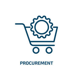 procurement icon from general collection. Thin linear procurement, business, money outline icon isolated on white background. Line vector procurement sign, symbol for web and mobile - obrazy, fototapety, plakaty