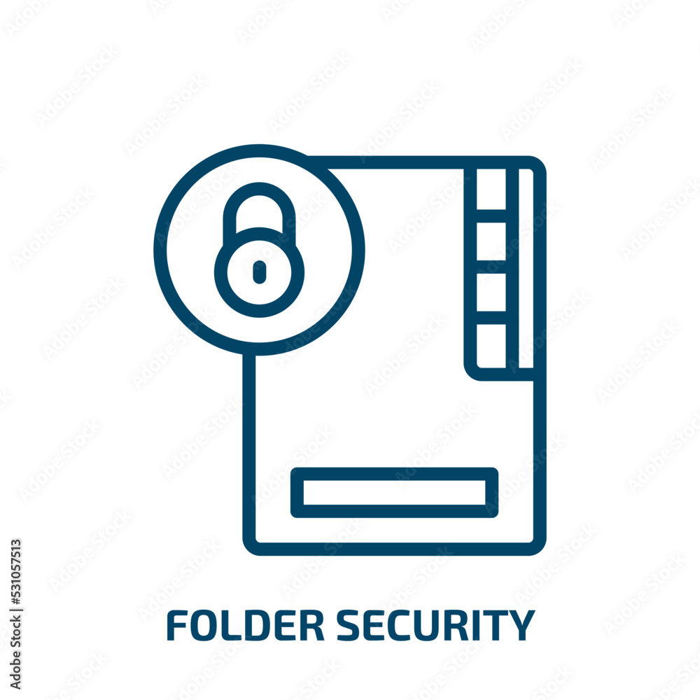 Poster folder security icon from internet security collection. thin linear folder security, folder, securit