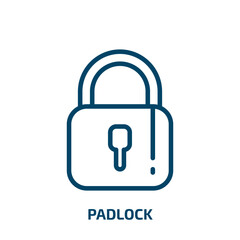 padlock icon from internet security collection. Thin linear padlock, security, lock outline icon isolated on white background. Line vector padlock sign, symbol for web and mobile