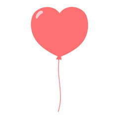 Fototapeta na wymiar Simple Red Heart Shaped Balloon
