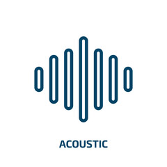 acoustic icon from music and media collection. Thin linear acoustic, sound, music outline icon isolated on white background. Line vector acoustic sign, symbol for web and mobile