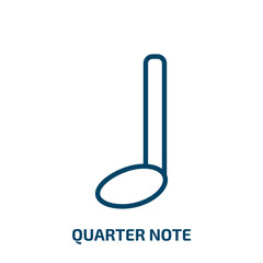 quarter note icon from music and media collection. Thin linear quarter note, sound, music outline icon isolated on white background. Line vector quarter note sign, symbol for web and mobile