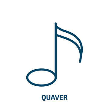quaver icon from music and media collection. Thin linear quaver, sound, music outline icon isolated on white background. Line vector quaver sign, symbol for web and mobile