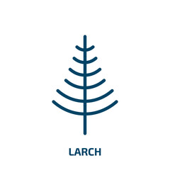larch icon from nature collection. Thin linear larch, forest, pine outline icon isolated on white background. Line vector larch sign, symbol for web and mobile