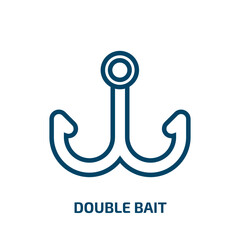 double bait icon from nautical collection. Thin linear double bait, bait, hook outline icon isolated on white background. Line vector double bait sign, symbol for web and mobile