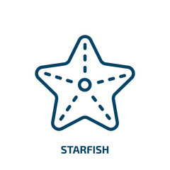 starfish icon from nautical collection. Thin linear starfish, ocean, sea outline icon isolated on white background. Line vector starfish sign, symbol for web and mobile