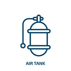 air tank icon from nautical collection. Thin linear air tank, tank, air outline icon isolated on white background. Line vector air tank sign, symbol for web and mobile